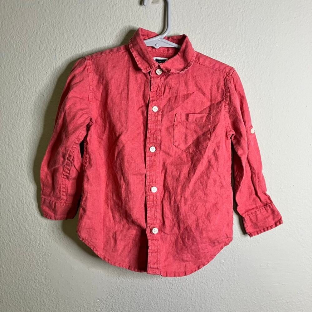 Janie and Jack Size 18-24m Linen Button Up Boho